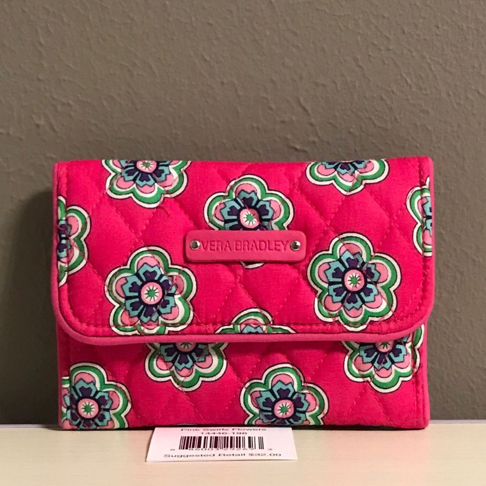 Vera Bradley Euro Wallet in Pink Swirls Flowers - Picture 3 of 7